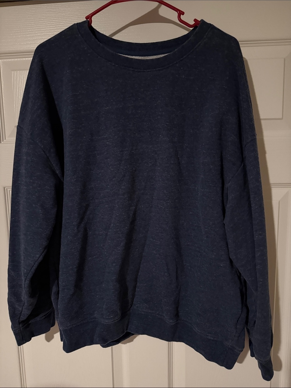 Lands' End Men's Heather Blue Crewneck Sweater